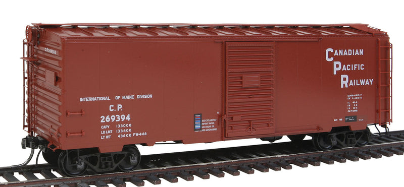 Pullman-Standard PS-1 40' Boxcar w/6' Door - Ready to Run -- Canadian Pacific #269394 (1966 Scheme, oxide, Staggered CPR, Intl of Maine)