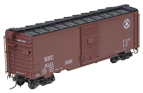 40' PS-1 Boxcar w/7' Youngstown Door -- Maine Central #8121 (Built 1951; Boxcar Red, Black Roof; Pine Tree Herald)
