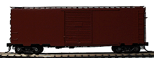 Undecorated 40' PS-1 Boxcar 1951-52 w/End Rivets, 8' Doors; Standard Coupler -- Red Oxide