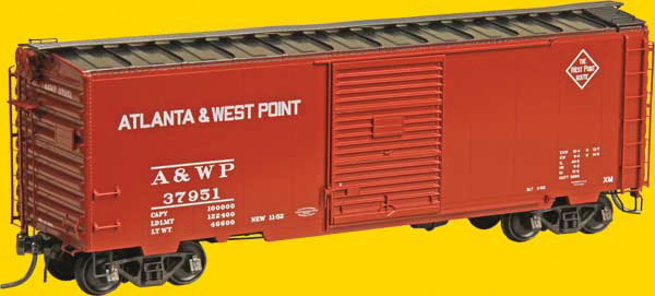 Pullman-Standard PS-1 40' Boxcar w/8' Door - Ready to Run -- Atlanta & West Point #37951 (Built 1952, Factory New, Red Oxide)