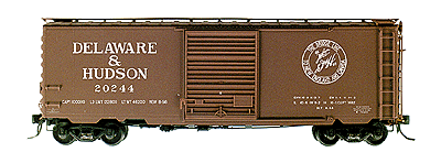 PS-1 Boxcar w/Miner Brake Wheel -- D&H (Boxcar Red,white lettering) w/8' Camel-Youngstown Door