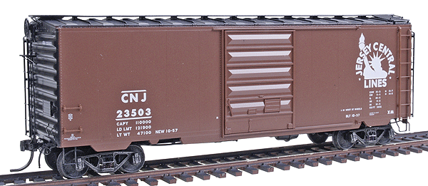 40' PS-1 Boxcar w/8' PS Door & Standard Coupler -- Central of New Jersey #23503 (Boxcar Red, black roof & ends)