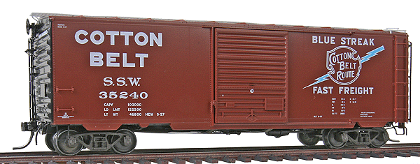 40' PS-1 Boxcar w/6' Youngstown Door & HGC Trucks - Ready to Run -- Cotton Belt (SSW) #35240