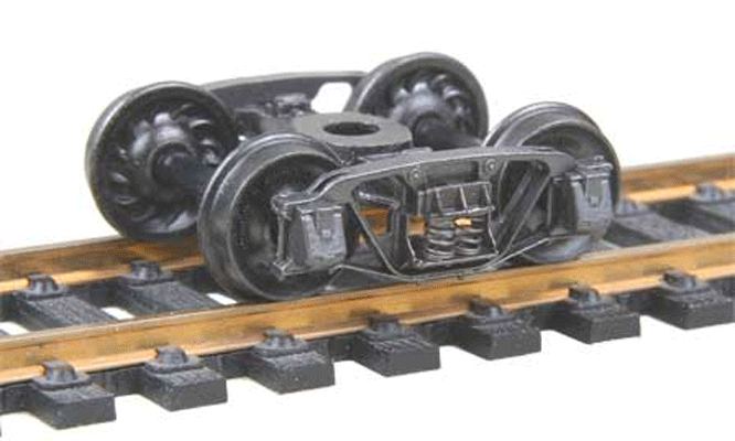 1898 Andrews Fully Sprung Self-Centering Metal Trucks -- Code 110 (.110") 33" Ribbed-Back RP-25 Wheels - 1 Pair-1