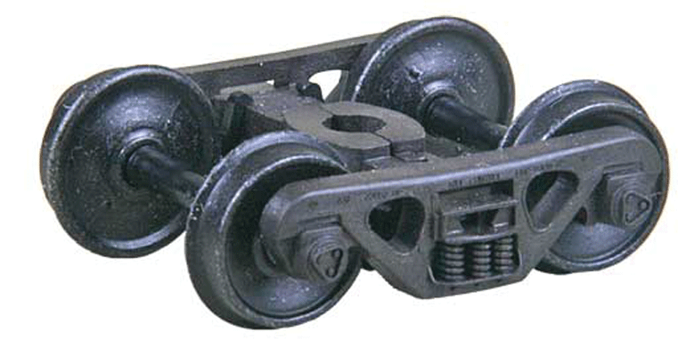 A.S.F.(R) 100-Ton Roller Bearing Self-Centering HGC Trucks -- Code 110 (.110") 36" Smooth-Back RP-25 Wheels 1 Pair-1