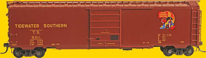 PS-1 50' Boxcar w/8' Door - Ready to Run -- Tidewater Southern 516 (1955, Boxcar Red, Color Logo)