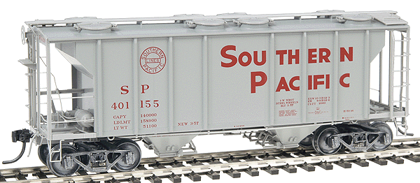 PS-2 Two-Bay Hopper - Hat Rib & Tube Defect Card Holder -- Southern Pacific #401155 (1957 gray w/Oxide Red lettering)