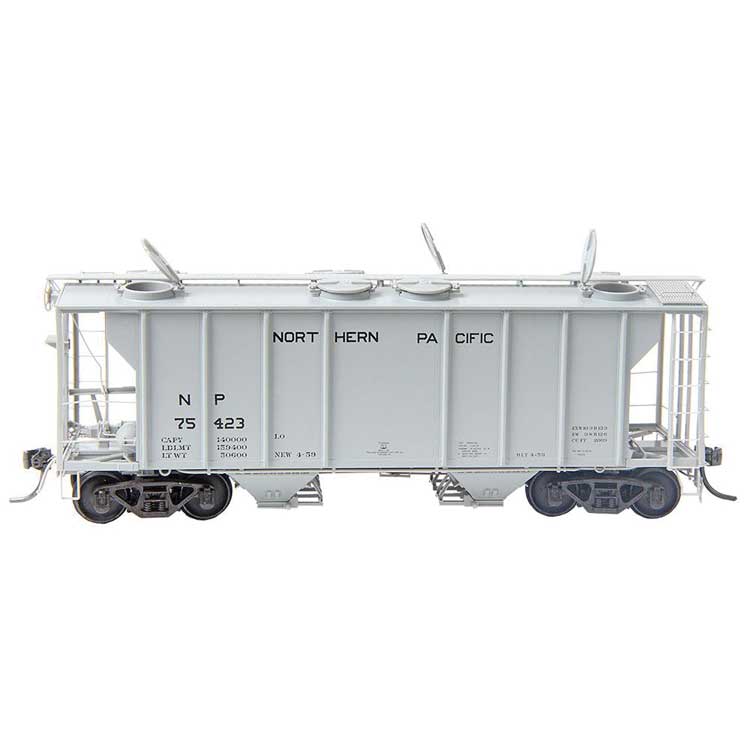 PS-2 2-Bay Covered Hopper - Ready to Run -- Northern Pacific #75423 (gray, black)-3