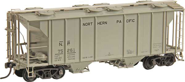 PS-2 Two-Bay Covered Hopper - Ready to Run -- Northern Pacific #75261 (1957 Scheme, gray)