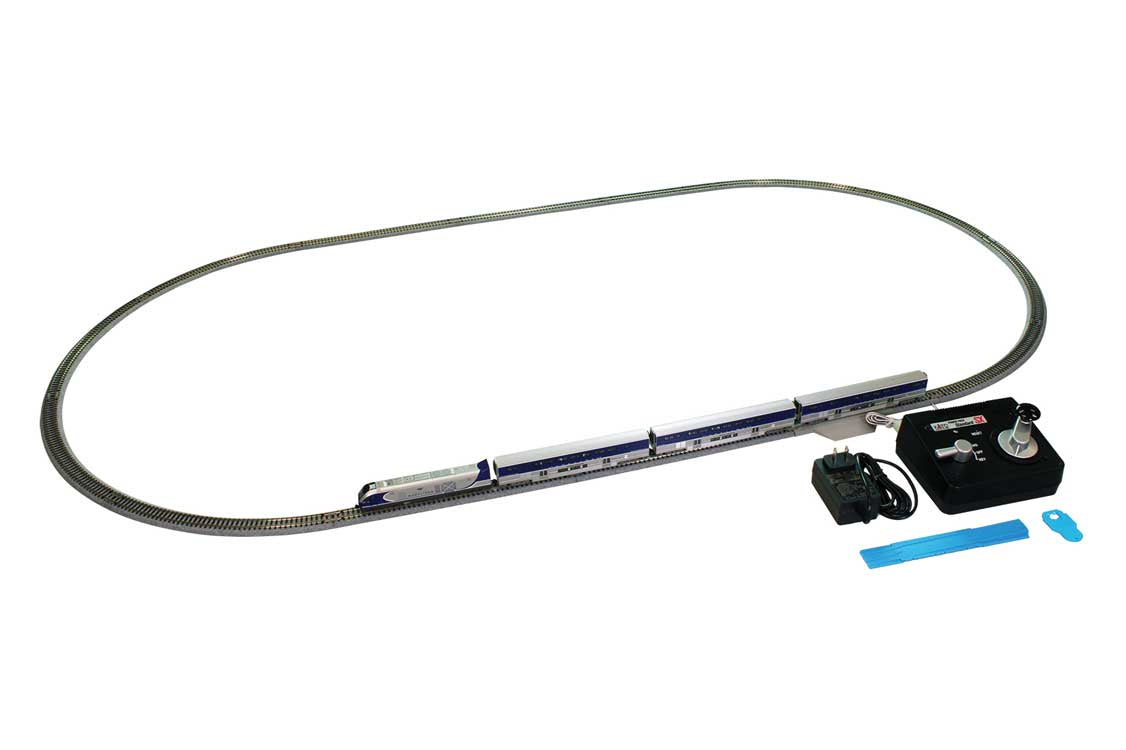 Amtrak Pacific Surfliner Starter Set - Standard DC -- Amtrak SC-44, 3 Cars, Unitrack Oval, Power Pack SX