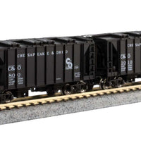 ACF 2-Bay Covered Hopper pkg(8) - Ready-to-Run - 2 Each of 4 Roadnames -- Santa Fe; Chicago, Burlington & Quincy; Union Pacific; Chesapeake & Ohio
