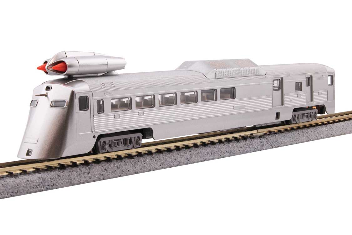 Jet Powered RDC - Sound and DCC - Interior Lights -- New York Central #M-497 (Black Beetle, stainless, black, gray)-3