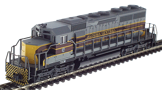 Diesel EMD SD40 Powered -- Algoma Central #182 (gray, maroon, yellow)