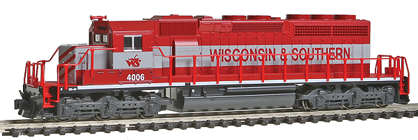 EMD SD40-2 Early Production - Standard DC -- Wisconsin & Southern #4006 (red, silver)