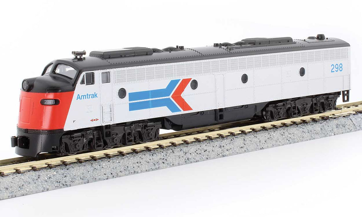 EMD E8A w/Single Headlight & Passenger Pilot - Standard DC -- Amtrak #298 (Phase I, silver, red, blue, black)