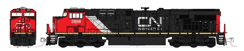 GE ES44AC GEVO - LokSound and DCC -- Canadian National 2952 (black, red, white, Website Logo)
