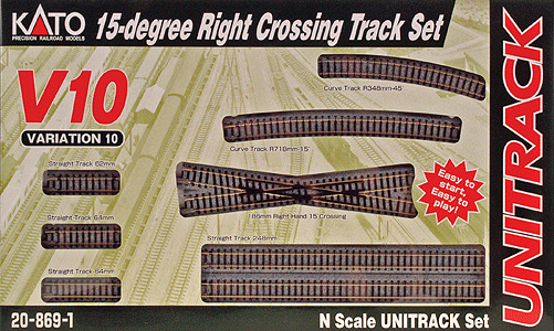 Unitrack V10 Set -- 15-Degree Right Crossing Track Set
