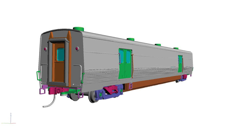 Viewliner II Baggage Car - Ready to Run -- Amtrak #61006 (Phase III Heritage; silver, blue, white, red)