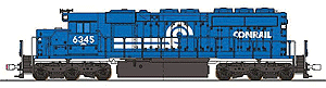 Diesel EMD SD40 Powered -- Conrail #6345