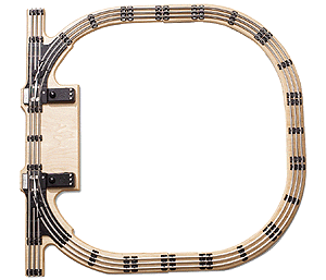 Holiday Loop Preassembled Track & Roadbed Layout - Drop Ship Onl -- Basic Oval with Two Switchouts