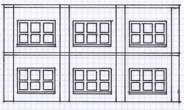 2-Story Window Wall - Quick-Flats -- Kit - Tan 6-1/2 x 3-3/4" 16.5 x 8.3cm pkg(4)