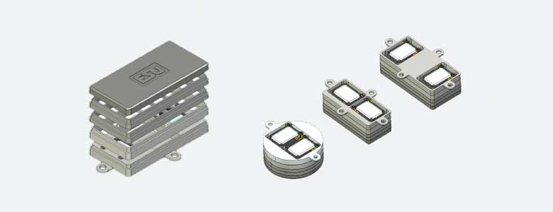 Modular Speaker Baffle Set for Twin Sugar Cube Speakers -- 28mm; 20x40mm and 16x35mm baffles for 11 x 15mm Speakers