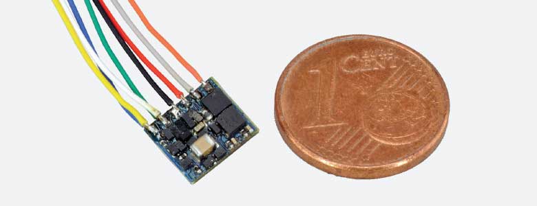LokPilot Fx Nano Function-Only DCC-MM Decoder -- NEM652 8-Pin Plug with Wire Harness