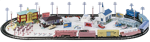 Steam Freight - The Girl's Train w/Railsounds -- 4-6-2 w/Tender & 5 Cars (Pastel Colors), 4 Musical Buildings & Accessories