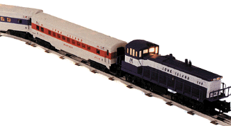 Diesel Passenger -- The Greenport Scoot, LI 27x63" O-27 Track Transformer MP-15 w/Dummy and 3 c
