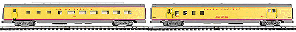 Gold Line (TM) 21" Bi-Level Extruded Aluminum Passenger Car 2-Pac -- UP "City Of Los Angeles" (Baggage & Club Lounge)