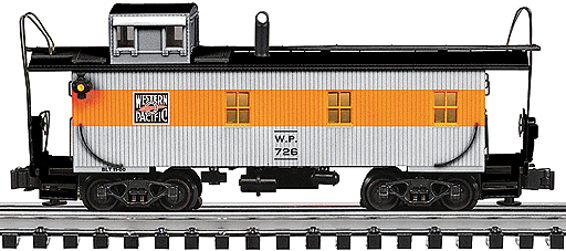 Gold Line(tm) Wood Sided Caboose -- Western Pacific #726 (gray, orange)