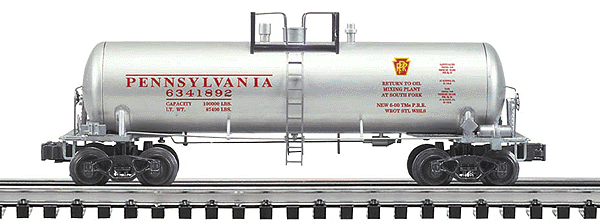 GOLD Line (TM) Extruded Aluminum Tank Car -- Pennsylvania Railroad General Purpose (sliver, red lettering)