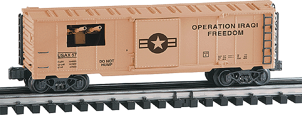 Military - Operation Iraqi Freedom Series -- US Army Boxcar w/2 Machine Guns & Sound