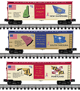 Spirit of '76 Boxcar 3-Pac -- #3 Includes 1 Each Maryland, South Carolina & New Hampshire