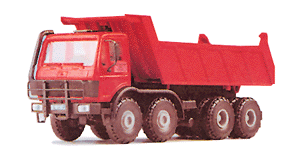 Dump Trucks -- DB 4-Axle Meiller red