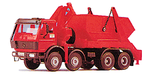 Dump Trucks -- MB 4-Axle w/Crane & Dumpster