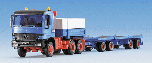 European Trucks - Tractor/Trailer - Mercedes Actros 3-Axle Cabover -- w/Special 4-Axle Flatbed Trailer