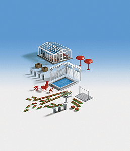 Covered & Open Swimming Pools w/Backyard Accessories