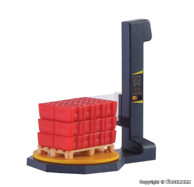 Animated Pallet Shrink Wrapping Machine -- Black, Yellow