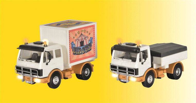 Tractor & Fun Fair Truck 2-Piece Set w/Flashing LEDs - Kit -- Circus (white, gold)