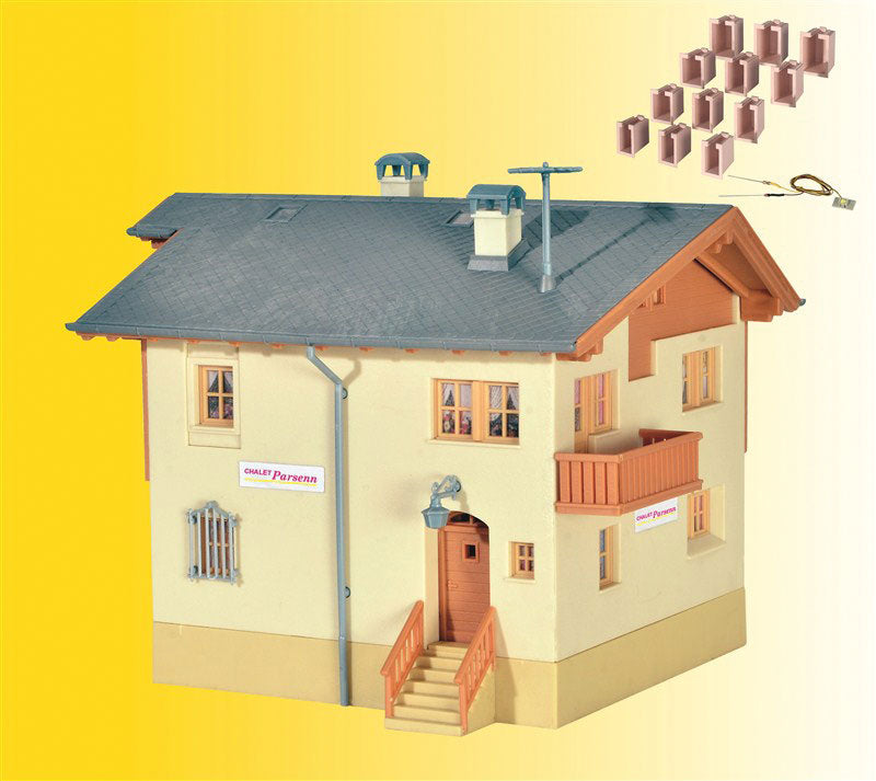 Parsenn House w/LED Lighting Starter Set -- Kit - 5-5/16 x 5-1/8 x 4-5/16" 13.5 x 13 x 11cm
