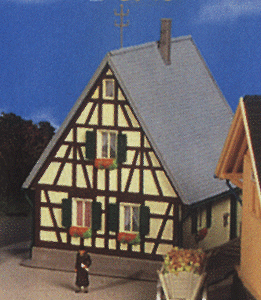 Half-Timbered House in Markgrafler -- 4-1/8 x 3-7/8 x 5-5/16" 10.5 x 10 x 10.5cm