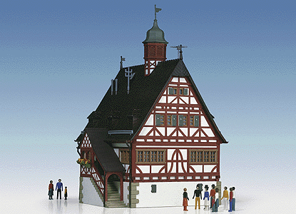 Country City Hall in Machingen -- 4-1/2 x 4-3/8 x 7-1/8" 11.5 x 11 x 18cm