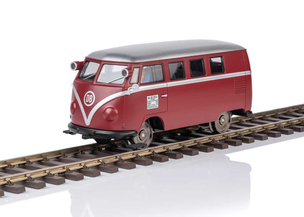 Class KLV 20 Volkswagen T1 Bus Handcar - Sound and DCC -- German Federal Railroad DB (Era III, red, white, silver)-1