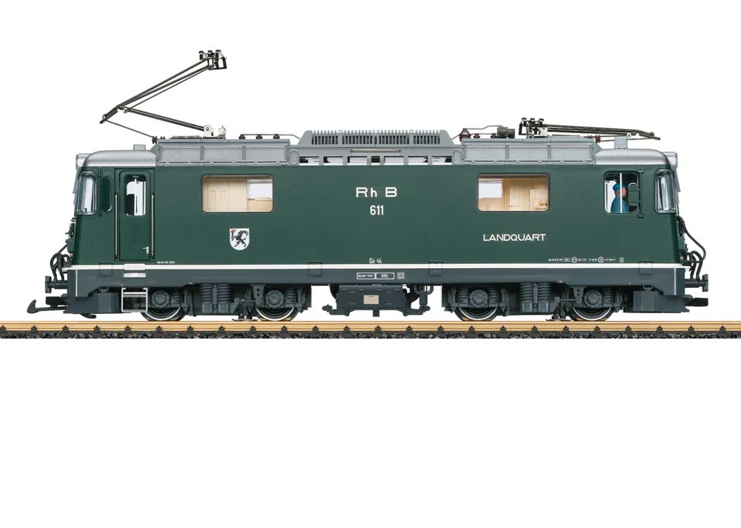 Class Ge 4/4 II Electric - Sound and DCC -- Rhaetian Railroad RhB #611 (Era VI, green, silver, gray)-2