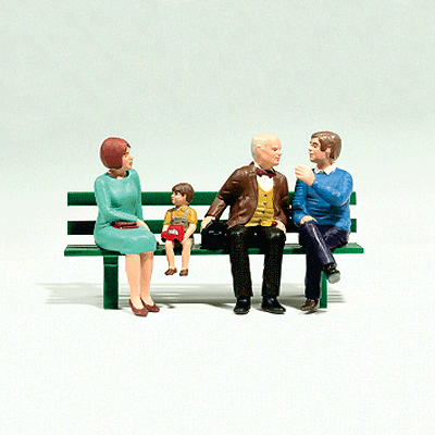 Pedestrians -- Nostalgic Figures Seated Set #2