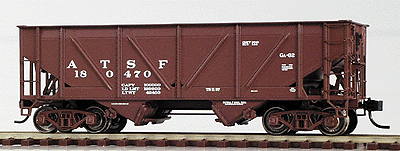 PROTO 2000 Steel-Side War Emergency 50-Ton Hopper - Assembled -- Atchison, Topeka & Santa Fe #180470 (Mineral Red, white lettering)