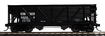 PROTO 2000 Wood-Side War Emergency 50-Ton Composite Hopper - Assembled -- Gulf, Mobile & Ohio #60702 (black, white lettering, early scheme)