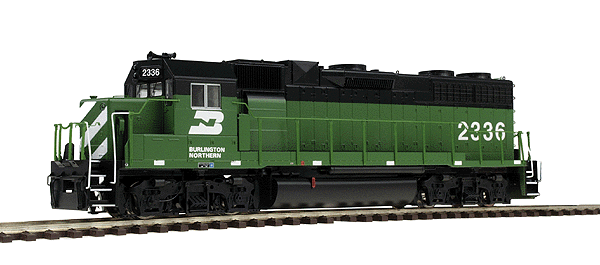 EMD GP38-2 - Standard DC - PROTO 2000(R) -- Burlington Northern #2336 (green & black)