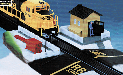 Switchman w/Lighted Building - Power-Loc(TM) -- Assembled